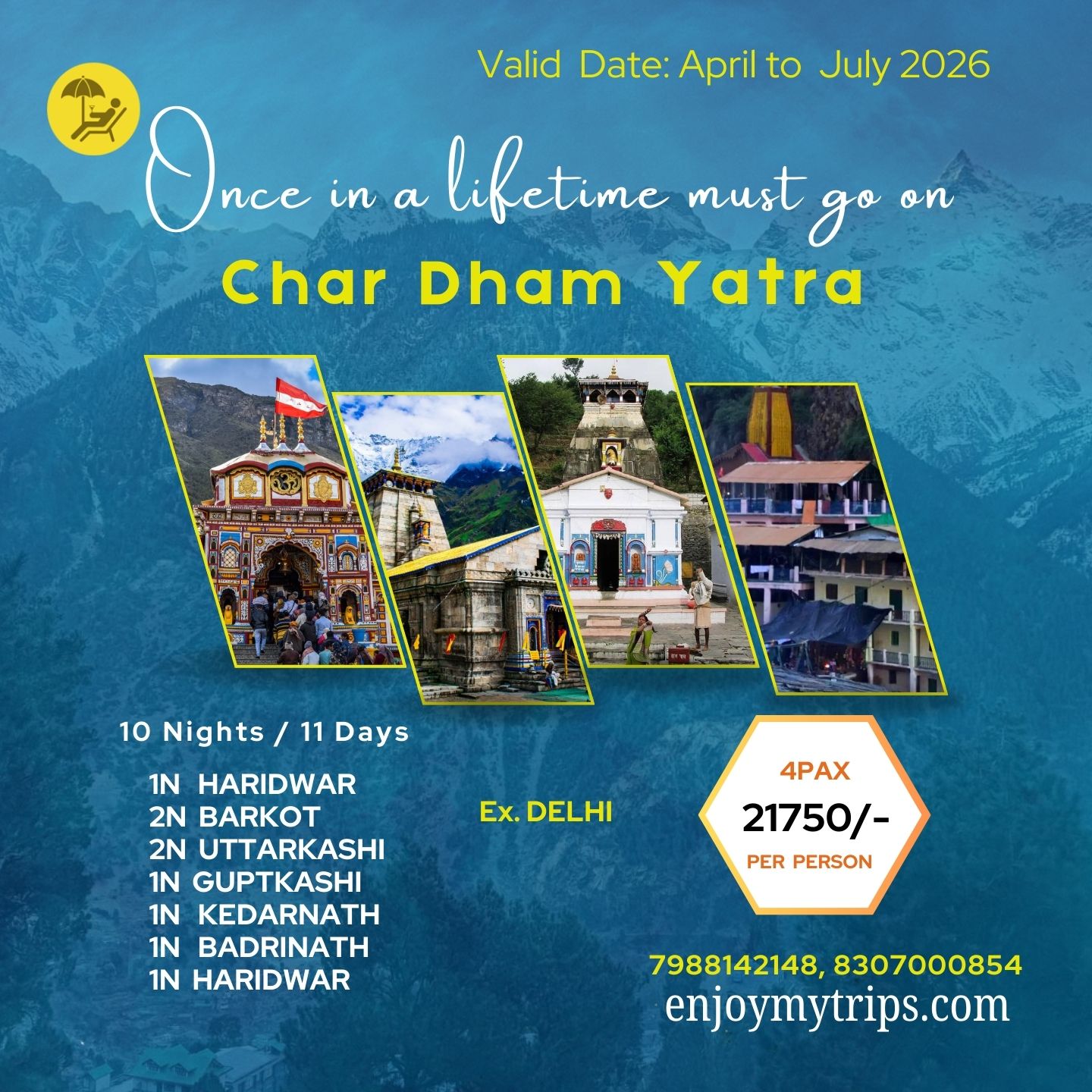 char dham from ex delhi